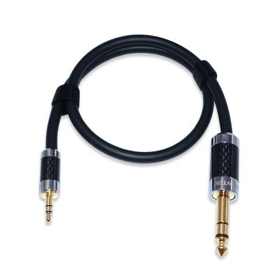 China aux cable Wholesale High Quality Gold Plated Metal Headset Microphone Connector 3.5mm To 6.3mm Audio Cable for sale