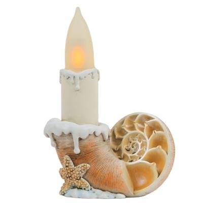 China Wholesale Europe Polyresin Figurines Beach Style Souvenirs Conch With Led Light Home Decoration for sale