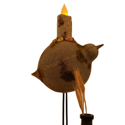 China Resin Birds Statue Europe Large Poly Resin Stone Wholesale Memorial Statue Bird With LED Flameless Candle for sale