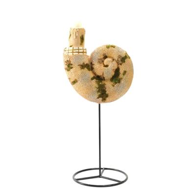 China Europe Dollhouse Wholesale Accessories Decoration Ornaments Resin Fairy Snail Figurine With Metal Stand for sale