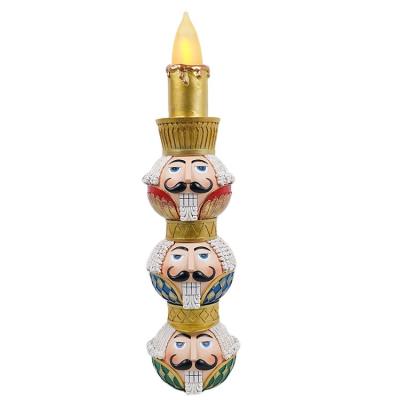 China Christamas Home Decoration with Candle Light European Style Lead Resin Open Nutcracker Ornaments Christmas Decorations for sale