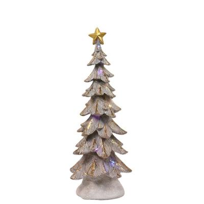 China Europe Tiny White Christmas Tree With LED Light For Desktop Decorations for sale