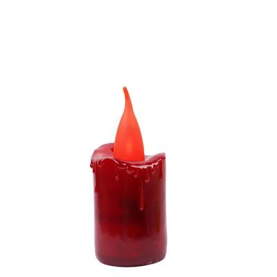 China Morden wholesales led candle pillar polyresin refillable red yellow flameless candles for sale