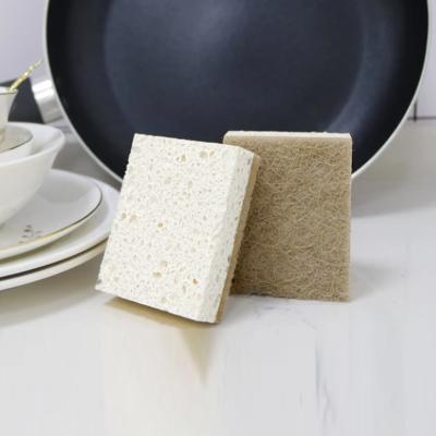 China Sisal Fiber Sponge Scouring Pads Kitchen Cellulose Sponge Biodegradable Copper Biodegradable Anti Leaching for sale