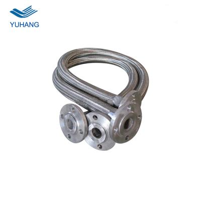 China High pressure connection and SS304 resistance flange flexible metal coupling type braided hose 1/8