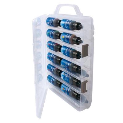 China 23844 Viable Alcohol Ink Nail Polish Hard Plastic Storage Carrying Case Organizer Double Sides With 12 Compartments for sale