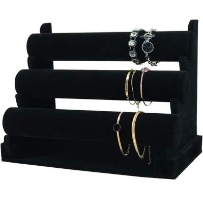 China Velvet Stand 67008 Necklace Stand Jewelry Organizer Bracelet Stand with Three Tier Stand Bracelet Display for sale