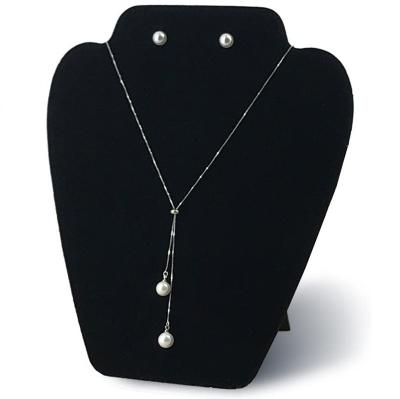 China Necklace Stand 67059 Factory Directly Sell 6 Pieces Black Velvet Easel Necklace and Earing Jewelry Display Stand with Solid Velvet for sale