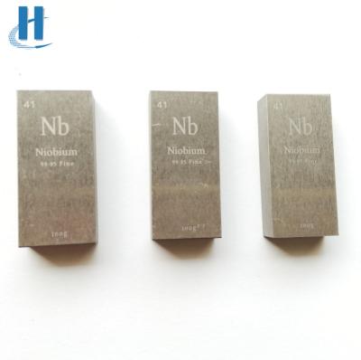 China Pure Niobium Cube Niobium Metal 99,99 Pure Niobium Lump Ingot voor de industrie Te koop