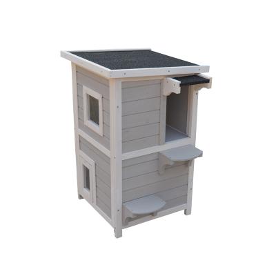 China 2020 Viable Newcomer 2 Floor Wooden Cat House for sale