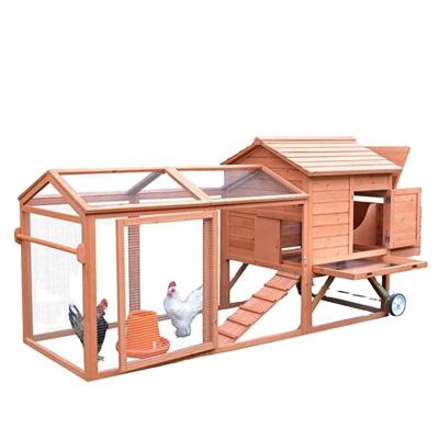 China Large Viable Classic Wooden Chicken Cage Hen House With Wheels for sale