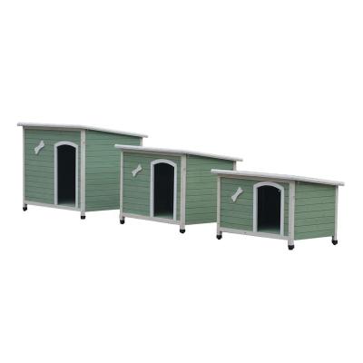 China Viable Hot Sale Green Wooden Dog Kennel Kennel With 3 Features for sale