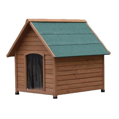 China Durable Solid Wood Flat Pack Triangle Roof Outdoor Wooden Dog Kennel for sale