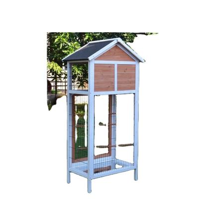 China Sustainable Colored Wooden Birdcage With Hot Galvanized With PVC Coated Wire Mesh for sale