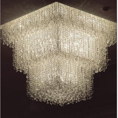 China Modern Hotel Stairs Leaded Large Crystal Chandeliers Pendant Lights For Indoor Decor for sale