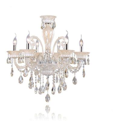 China Large Iron Hotel Crystal Glass Pendant Chandeliers Lights Banquet Chandelier Lighting for sale