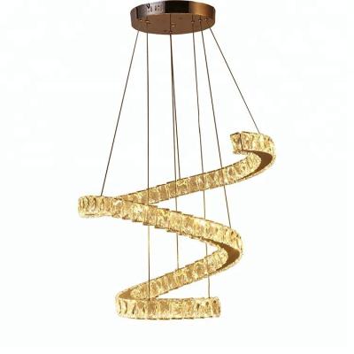 China Stainless Steel Crystal Modern LED Style Decorative Hanging Pendant Light for sale