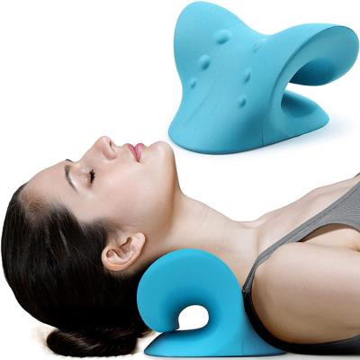 China Portable Handheld Neck Shoulder Chiropractic Relaxer Support Traction Pillow Cervical Stretcher For Pain Relief for sale