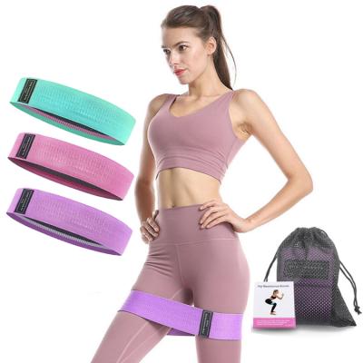 China New Design Logo Exercise Stretch Hip Circle Custom Made, Fabric Booty Band Gym Fitness Glute Resistance Elastic Strength 2020 3set Printed Band for sale