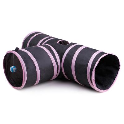 China Viable Pet Cat Tunnel 3-Ways Y Shape Collapsible Play Tube Collapsible Toy Tunnel For Cats Dogs for sale