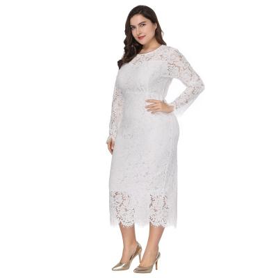 China Anti-Static Cheap Ladies Dresses Full Sleeve White Plus Size 6xl Formal Maxi L-5xl For Women Party Wedding Bride 3xl Lace Up Long Dress for sale