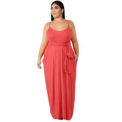 China 2021 Anti-Static Spaghetti Strap One Piece Bodycon Plus Size Sexy Women Maxi Dress Loose Long Maternity Casual Dresses With Pockets for sale