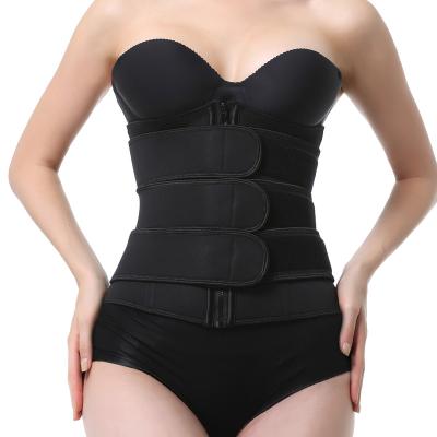 China Waist Trainer Corset Tummy Control Breathable Neoprene 3 Belts Sweat Cincher For Women Back Body Shaper Waist Trimmer Belt Support for sale