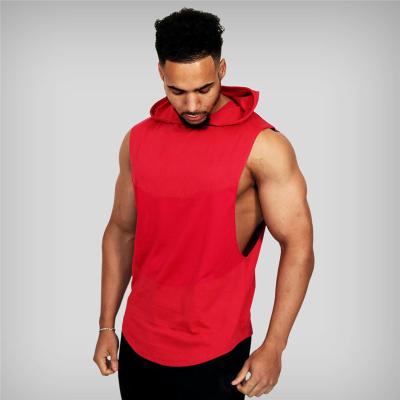 China Anti-Wrinkle Mens Cotton Blank Shawl Bodybuilding Exercise Loose Hoodies Invest Sleeveless Bottomless Obstacle Training for sale