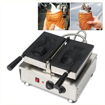 China Adjustable thermostat how to use 2 fish shaped maker electric taiyaki maker Philippines fish taiyaki cake maker taiyaki fish waffle maker for sale