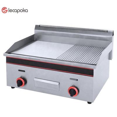 China Smooth+ribbed Table Top Griddle Stainless Steel Cast Iron Portable Easy Clean Gas Griddle for sale