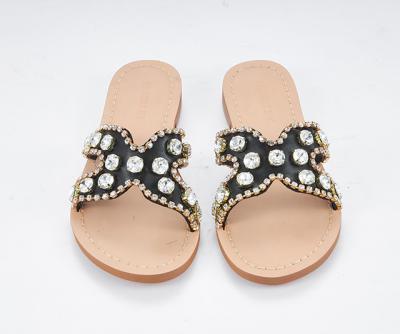 China Fashion PASIRLEY trend rhinestone chains sandals for lady flat 2022 best selling rhinestone chains sandals for sale