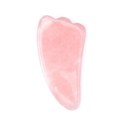 China Natural Pink Jade Roller Gua Sha Face Massage Board Rose Quartz Facial Gua Sha With Gift Box for sale