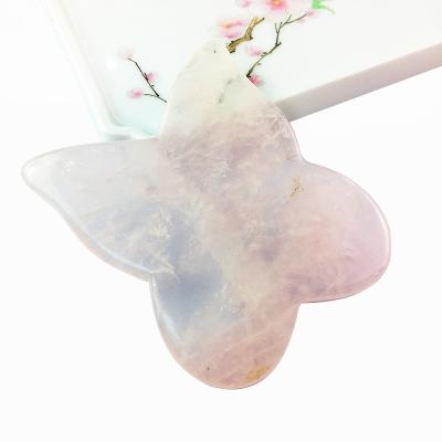 China Hot Selling Private Label Face Butterfly Scraping Massage Manufacturer Tools Bian Stone Natural Jade Face GuaSha Board for sale