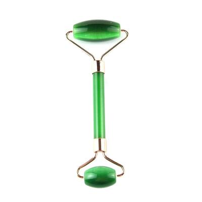 China Factory Wholesale Price New Design Portable Massager Green Good Quality Jade Roller For Anti Aging Facial Therapy for sale