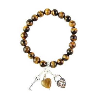 China CLASSIC Gemstone Beads Tiger Eyes Bead Bracelets Supplier Direct Selling New Product Natural Stone Brown Stone Hand Bracelet Around 8mm for sale