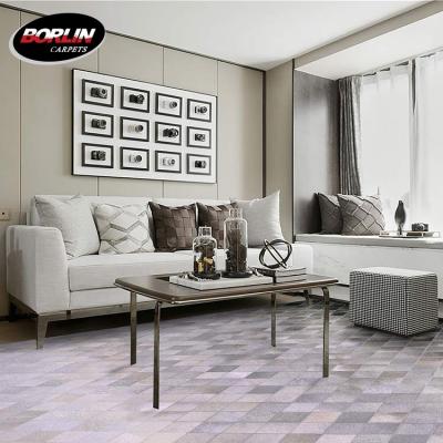 China Decorate Restaurant Floor Mat Nordic Wall To Wall Gray Carpet Calfskin Floor Blankets for sale