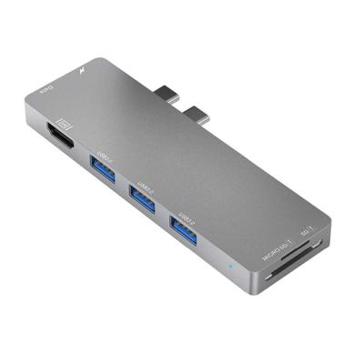 China USB C Hub Dock For Macbook Pro HD SD TF Card Readers PD USB 3.0 Multi Hub Type C Type C Adapter Splitter Hub For Laptop CD130 for sale