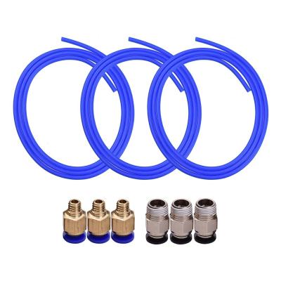 China Aibecy Blue 3pcs PTFE Tube Hose 1 Meter with 3pcs PC4-M6 Pneumatic Fittings 3pcs PC4-01 Fittings Connectors for 3D Printer OS2684 for sale