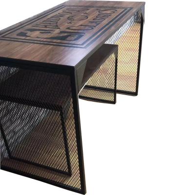 China Other Best Exclusive Unique Industrial Table With For Living Room Square Wood Storage Shelf With Stable for sale