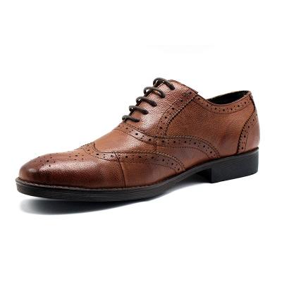 China Anti-Smell Wholesales New Design Cheap Dark Brown Italian Men's Business Formal Brogue Stylish Shoes Mens Oxford Shoes Custom Made for sale