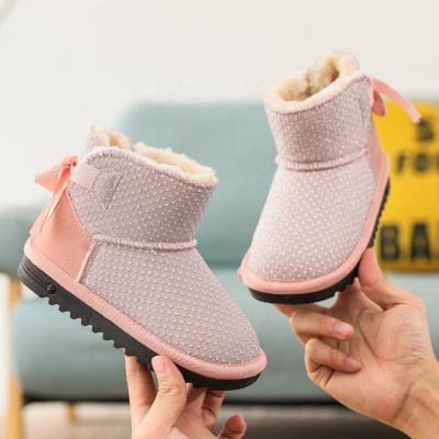 China New Design Bow-knot Lovely Original Cute Breathable Princess Ankle Boots Warm Fancy Winter Shoes Children Girls Snow Boots for sale