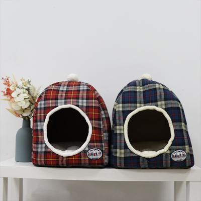 China Warm Soft Pet House Bag Travel Sleeping Cat Dog Pet House Carriers Suitable Cages With Mat for sale