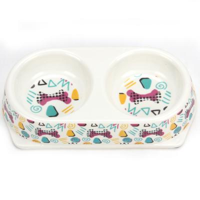 China  				Eco-Friendly Double Bamboo Portable Pet Bowl for Dog and Pet 	         for sale