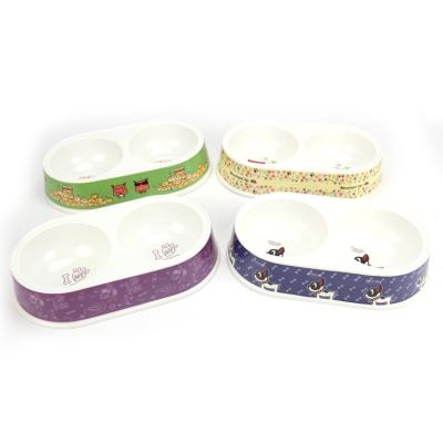 China Nuevo estilo Eco-Friendly Bamboo Fiber Pet Bowl (doble tazón) en venta