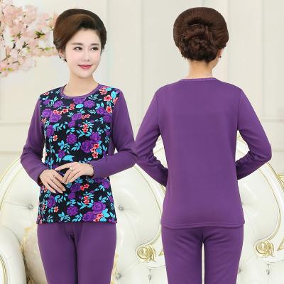 China Winter Antibacterial Older Antibacterial Long Sleeve Thermal Underwear For Women for sale