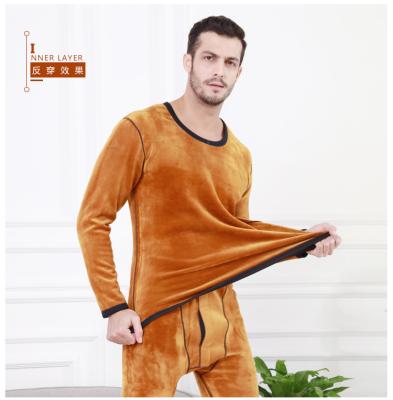 China Gold Thermal Warm Comfortable Fleece Mens Thermal Underwear for sale