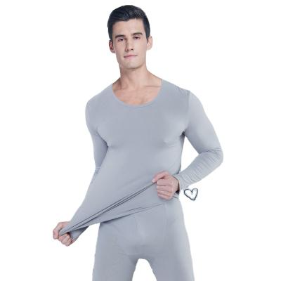 China ODM Men's Long Johns Antibacterial Antibacterial Antibacterial Base Layer Round Neck Sleeve Thermal Underwear With Brushed Inner Wear for sale