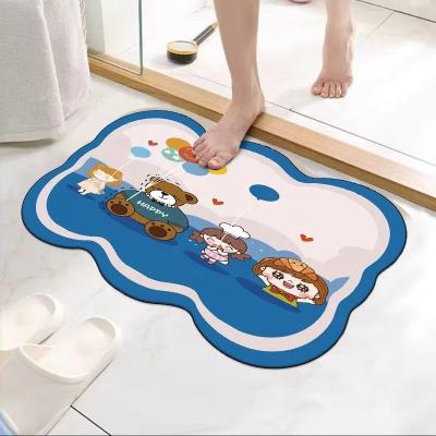 China Washable Customize Water Quick Drying Super Absorbent Non-Slip Bath Mats Stone Bath Mat From Diatomite Earth For Bathroom for sale