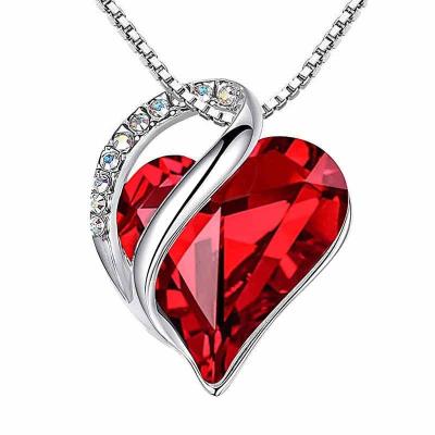 China High Quality Love Heart Pendant Silver Plating Pendant Necklace Crystal Jewelry Gifts For Birthday, Valentine's Day, Anniversary,Women for sale