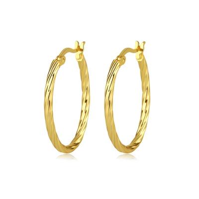 China 2022 New CLASSIC Circle Earring Women Big Circle Earring 18K Gold Plated Circle Earring Fashion Bling Women Wedding Jewelry for sale